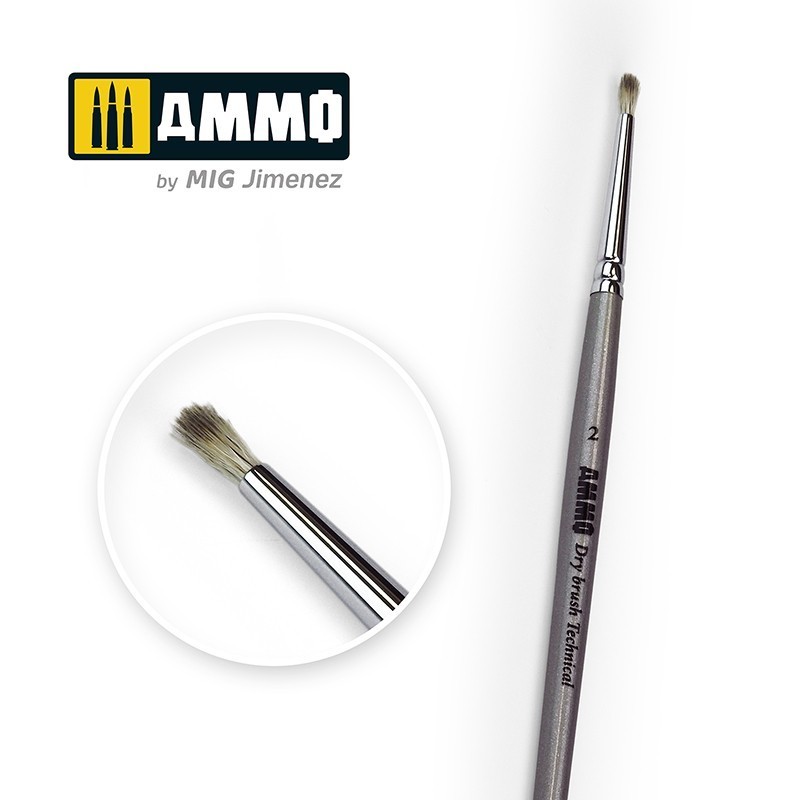 Ammo Mig Drybrush Technical Brush (choose size)