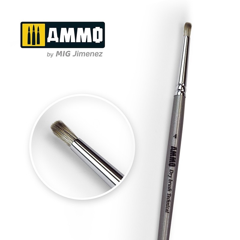 Ammo Mig Drybrush Technical Brush (choose size)