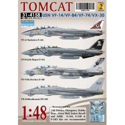 DXM Decals  1/48 USN VF-14 / VF-84 / VF-74 / VX-30 F-14 Tomcat Collection 2