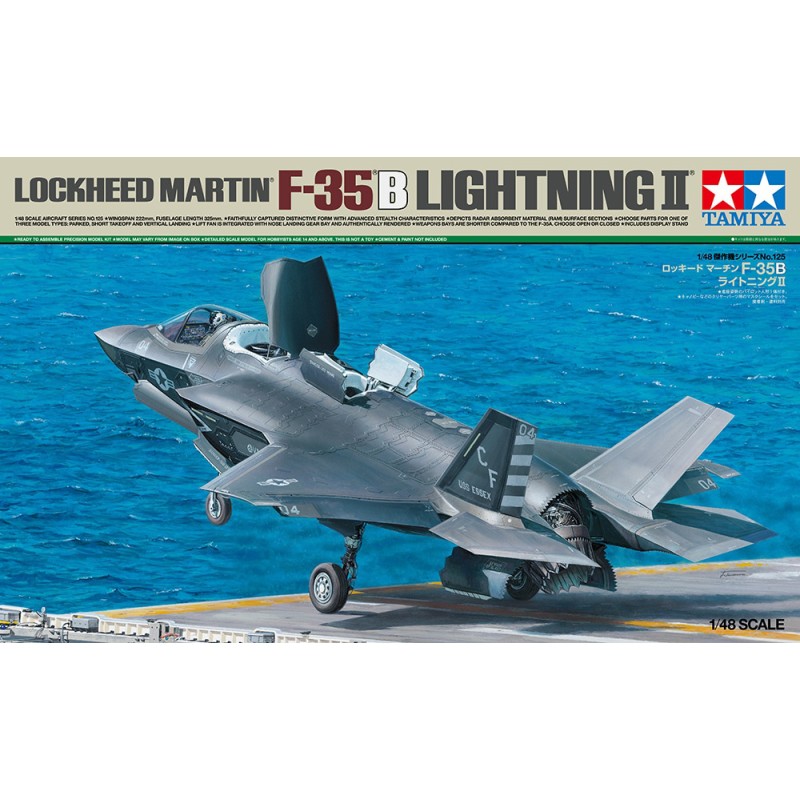 Maqueta de avión F-35B Lightning II 1/48 Tamiya con opciones STOVL.