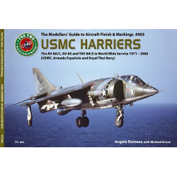 Portada del libro Double Ugly FTC 003 Harriers USMC con imágenes de AV-8A/C y AV-8S