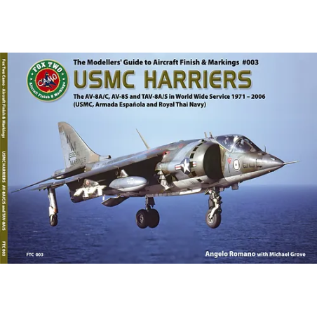 Portada del libro Double Ugly FTC 003 Harriers USMC con imágenes de AV-8A/C y AV-8S