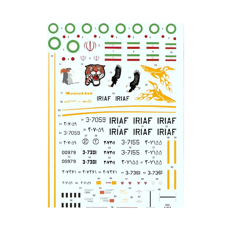 Hi-Decal 1/48 Decals Northrop F-5E Tiger II Islamic Iranian Air Force