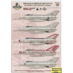 Wingman 1/48 MiG-21 F-13 '007' Defector to Israel decal