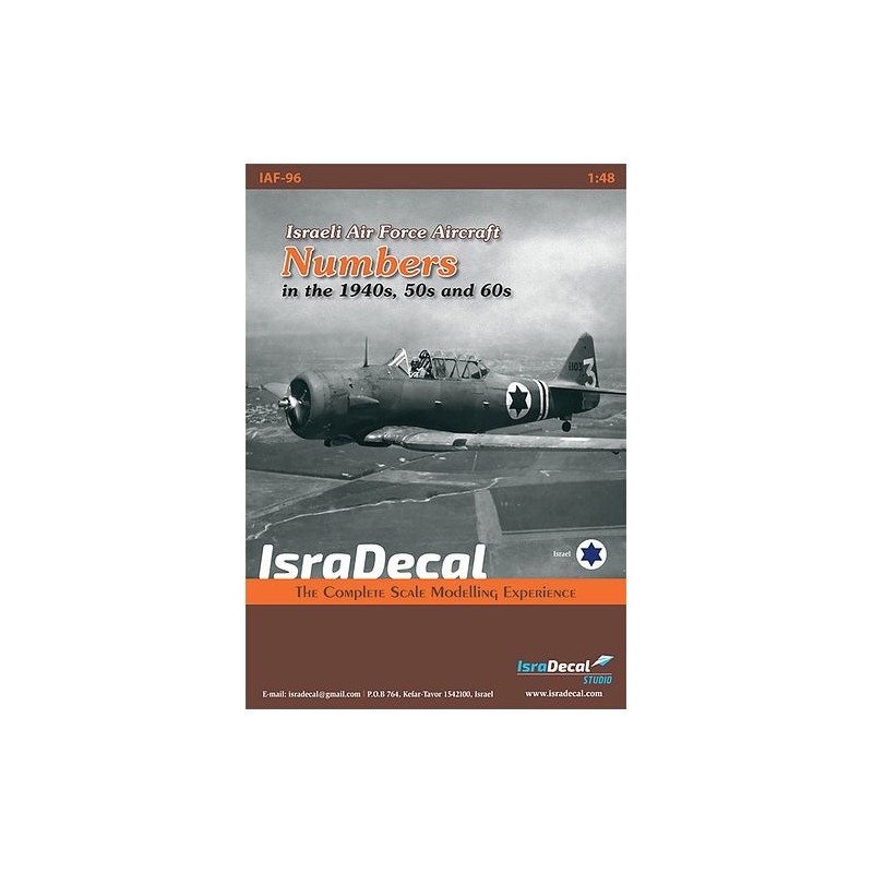 Isradecal 1/48 Decals Numbers for Israeli Air Force aircraft from the 1940s, 50s and 60s