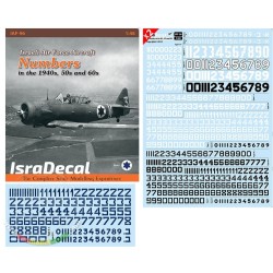 Isradecal Calcas 1/48 Numbers for Israeli Air Force aircraft from the 1940s, 50s and 60s