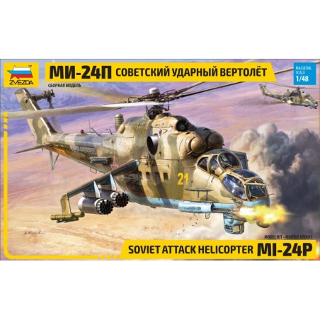 Maqueta de Helicóptero 1/48 Mi-24P Soviet Attack Helicopter del fabricante Zvezda