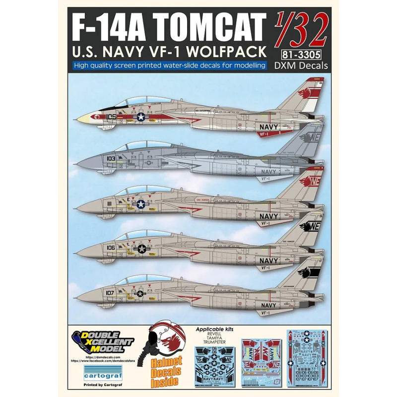 Calca DXM 1/32 F-14A Tomcat U.S. Navy VF-1 Wolfpack