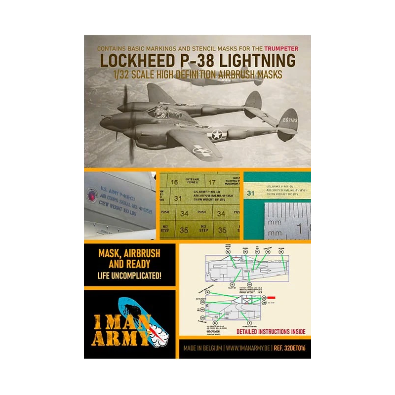 1 Man Army Mascara 1/32  Lockheed P-38L Lightning