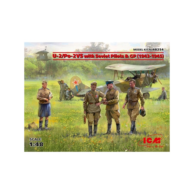 ICM 1/48 U-2/Po-2VS with Soviet Pilots & GP (1943-1945) aircraft model kit