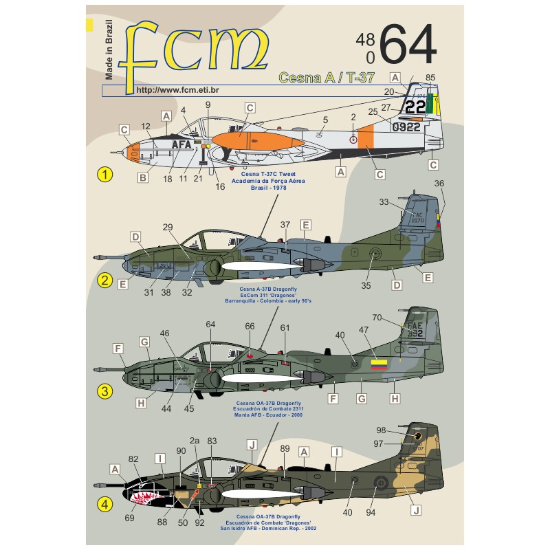 FCM decals 1/48 Cessna A/T-37 part 1