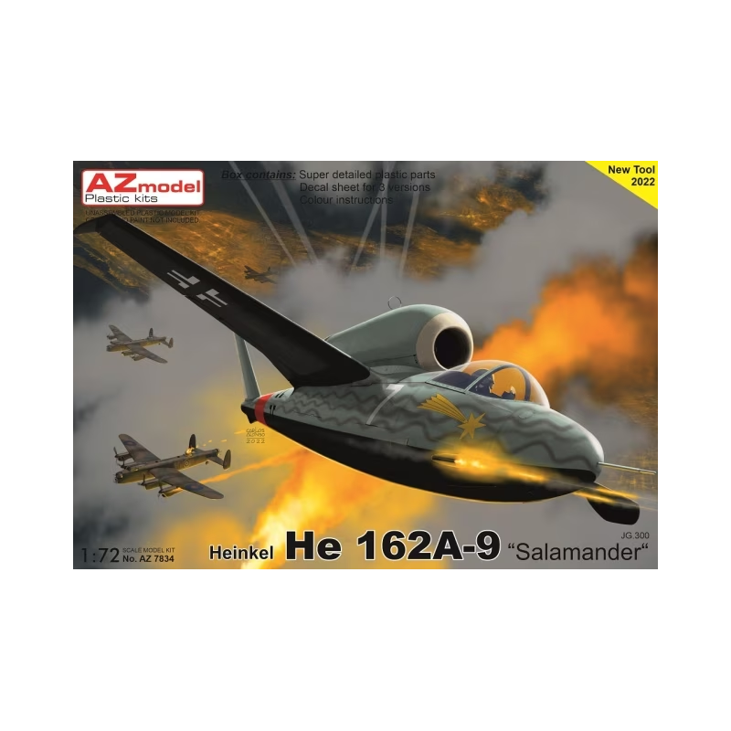 Maqueta 1/72 Heinkel He 162A-9 "Salamander" JG.300 de AZ Model