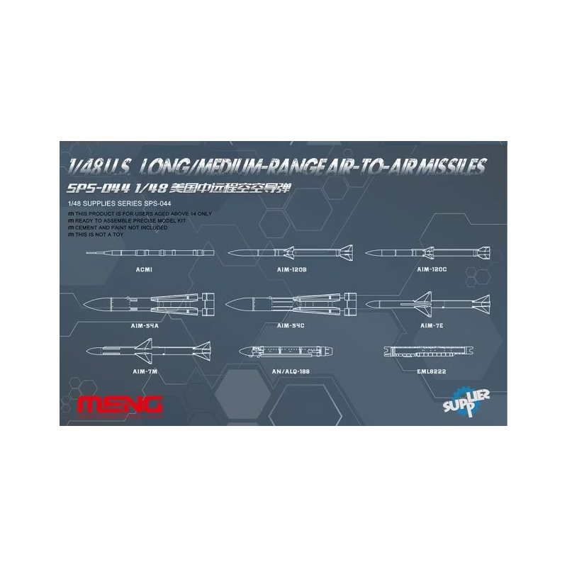 Meng 1/48 U.S. Long/Medium-Range Air-to-Air Missiles model kit