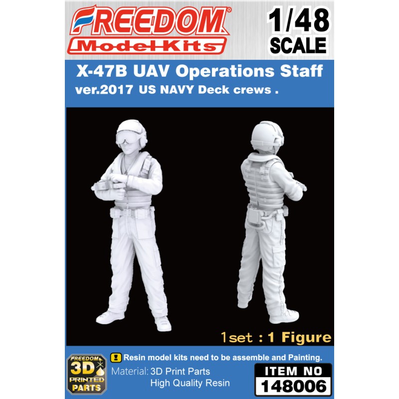 Figura Freedom models 1/48 X-47B UAV Operations Staff ver. 2017-US NAVY Deck Crew Figures