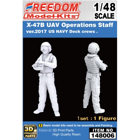 Figura Freedom models 1/48 X-47B UAV Operations Staff ver. 2017-US NAVY Deck Crew Figures