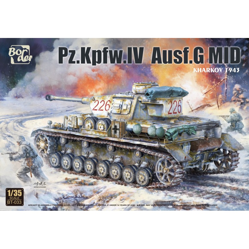 Maqueta detallada del tanque Pz.Kpfw. IV Ausf. G MID 'Kharkov 1943' 1/35 de Border Model disponible en Robotines