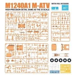 Rye Field Model 1/35 U.S MRAP ALL TERRAIN VEHICLE M1240A1 M-ATV WITH FULL INTERIOR