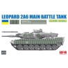 Imagen de la maqueta del tanque Leopard 2A6 1/35 con decals de Ucrania y ERA Kontakt-1 de Rye Field Model.