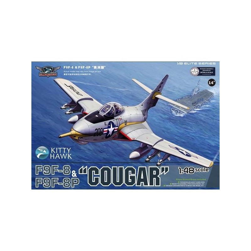 Maqueta de avión 1/48 F9F-8/F9F-8P Cougar de Kitty Hawk