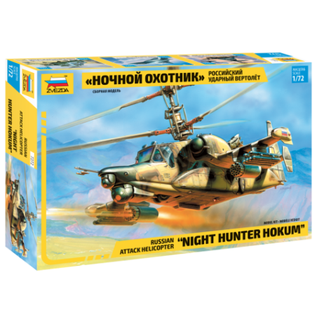 Maqueta de helicóptero "Night Hunter Hokum" 1/72 Zvezda