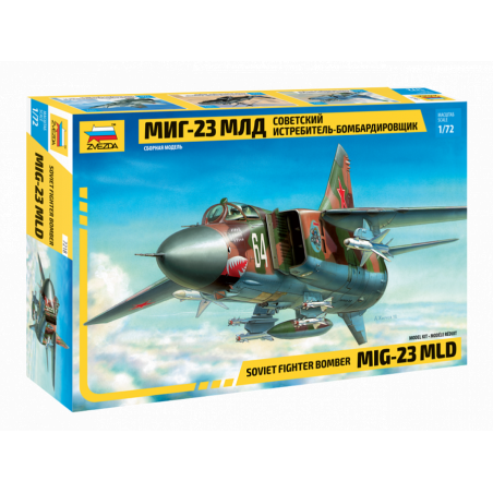 Maqueta de avión 1/72 Soviet Fighter Bomber MiG-23 MLD del fabricante Zvezda