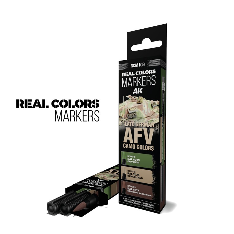 Ak Interactive LATE GERMAN AFV CAMO COLORS – RC MARKERS SET