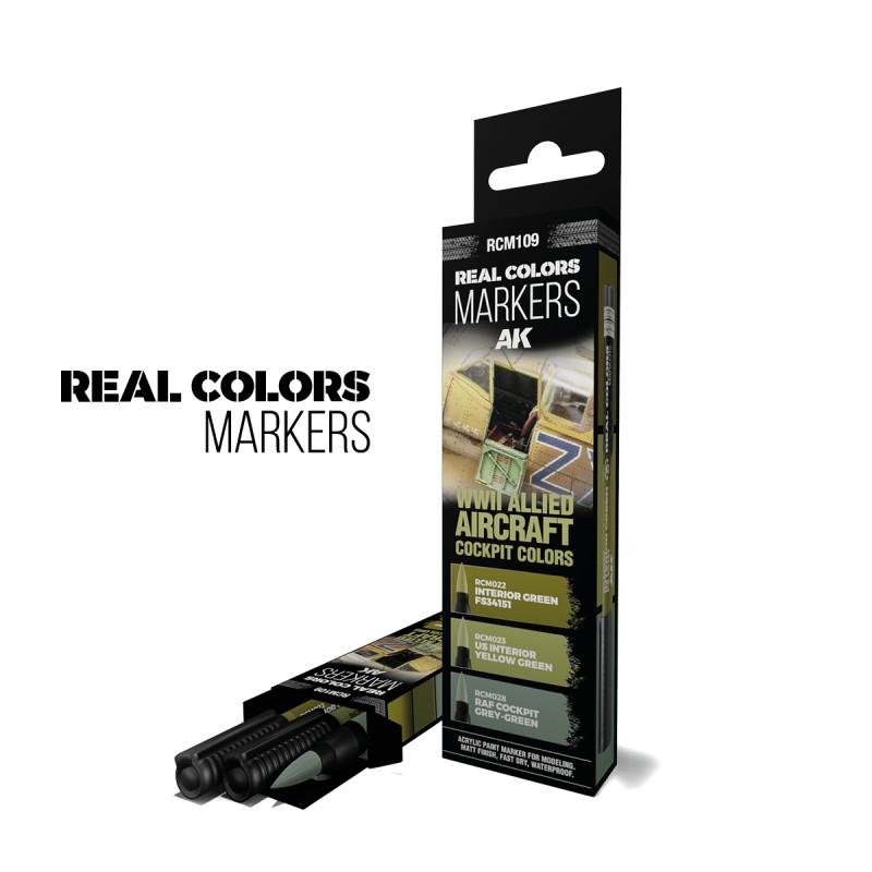 Ak Interactive WWII ALLIED AIRCRAFT COCKPIT COLORS – RC MARKERS SET