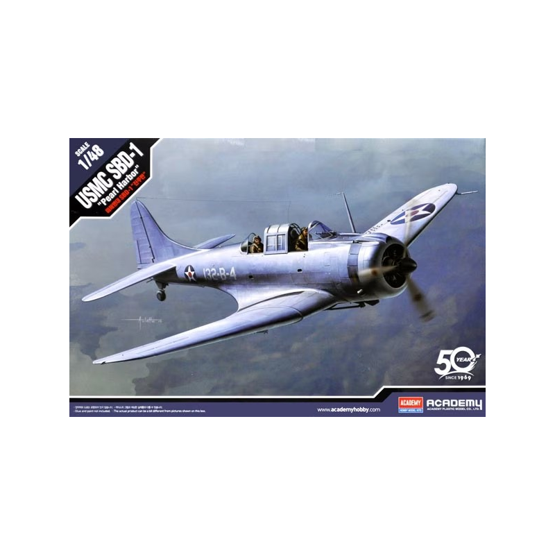 Maqueta de avión USMC SBD-1 "Pearl Harbor" 1/48 de Academy