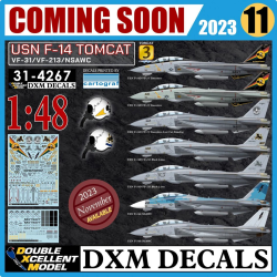 DXM Decals 1/48 USN F-14 Tomcat VF-31, VF-213, NSAWC F-14 Tomcat Collection 3