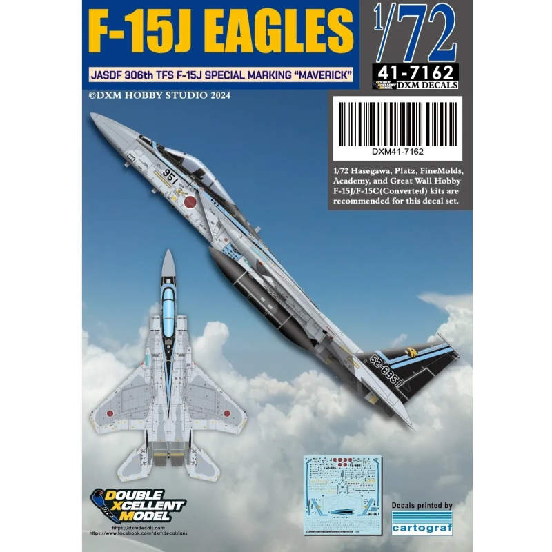 DXM Calca1/72 JASDF F-15J 306SQ Special Marking Maverick Decal for F-15J/C kits