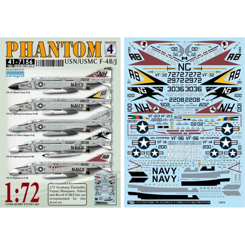 DXM Decals 1/72  F-4B/J Phantom II USN & USMC collection 4