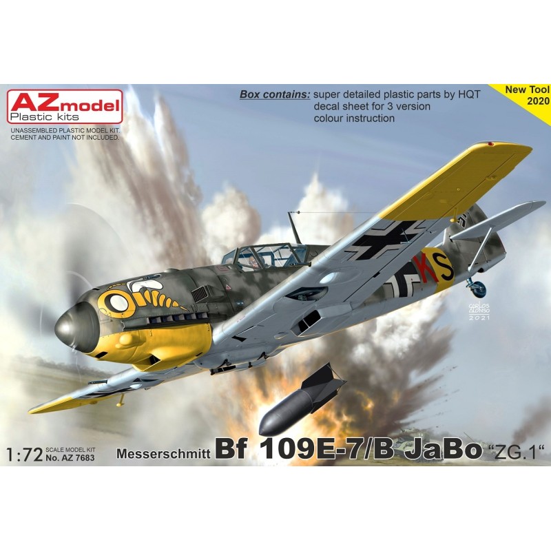 Maqueta de Avión 1/72 Messerschmitt Bf 109E-7/B JaBo "ZG 1" - Az Models