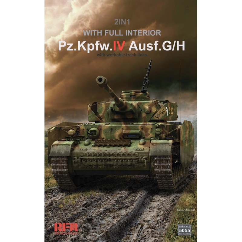 Rye Field Model 1/35 PZ.KPFW.IV G/H W/WORKABLE TRACK LINKS & FULL INTERIOR (2 IN 1)