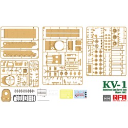 Rye Field Model 1/35 KV-1 Mod. 1942 - Torreta Reforzada y Cadenas Operables