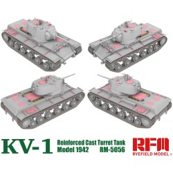 Rye Field Model 1/35 KV-1 Mod. 1942 - Torreta Reforzada y Cadenas Operables