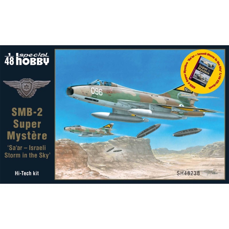 Maqueta SMB-2 Super Mystère 1/48 'Sa'ar' Hi-Tech Kit con libro 'Super Mystére and Sa'ar'