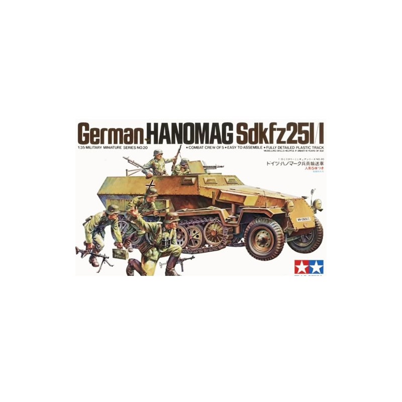 Maqueta 1/35 German Hanomag Sd.Kfz.251/1 Armored Half-Track Tamiya - Modelo detallado WWII