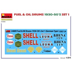 Miniart  1/24 FUEL & OIL DRUMS 1930-50’S SET 1. GERMAN TYPE