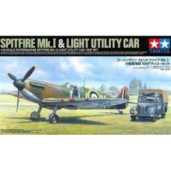 Maqueta 1/48 Supermarine Spitfire Mk.I y Light Utility Car 10HP Tilly Set de Tamiya