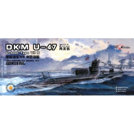 Maqueta 1/700 U-Boat Type VII B DKM U-47 de FlyHawk Model con 2 kits