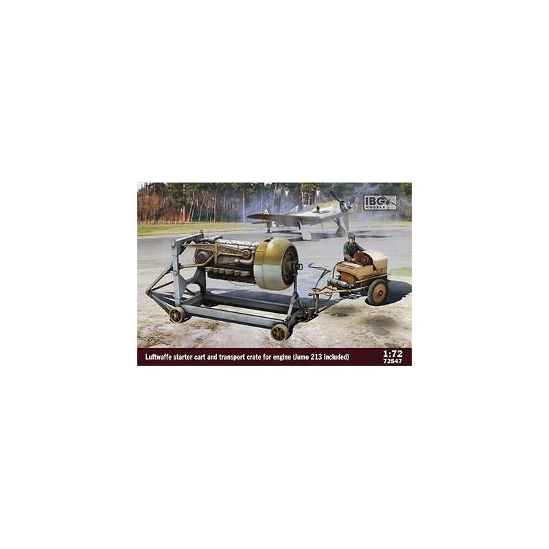 Maqueta Luftwaffe Starter Car y Transport Crate con motor Jumo 213 1/72 IBG Models