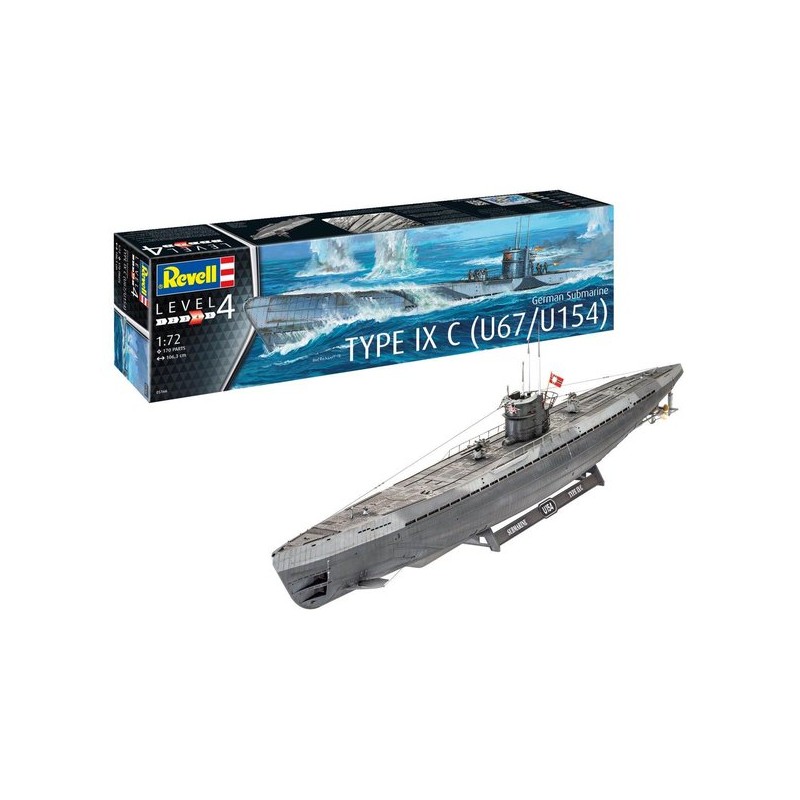 Maqueta Submarine Type IXC U67/U154 1/72 Revell