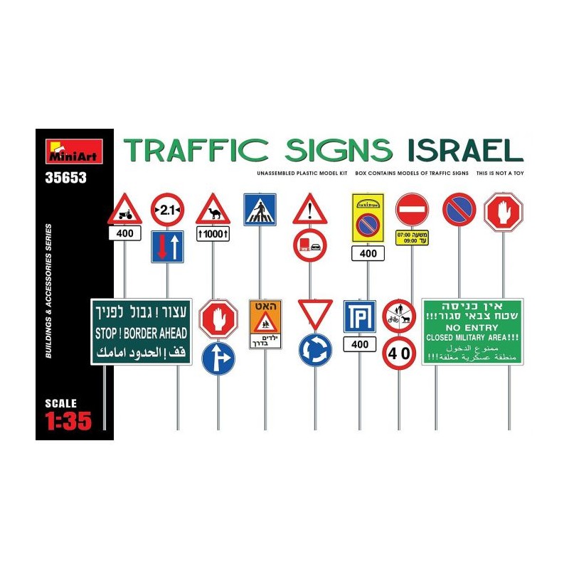 Maqueta Miniart 1/35 Traffic Signs. Israel