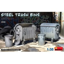 Maqueta Miniart 1/35 4 Steel Trash Can Sets - Robotines