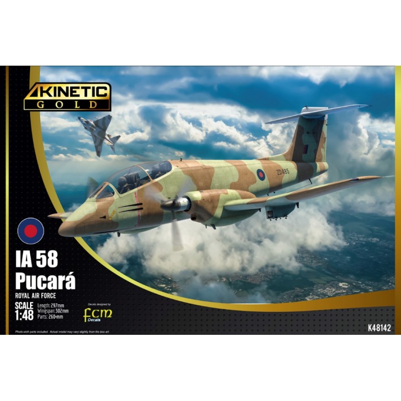 Maqueta de avión Kinetic 1/48 IA 58 Pucará in RAF Service