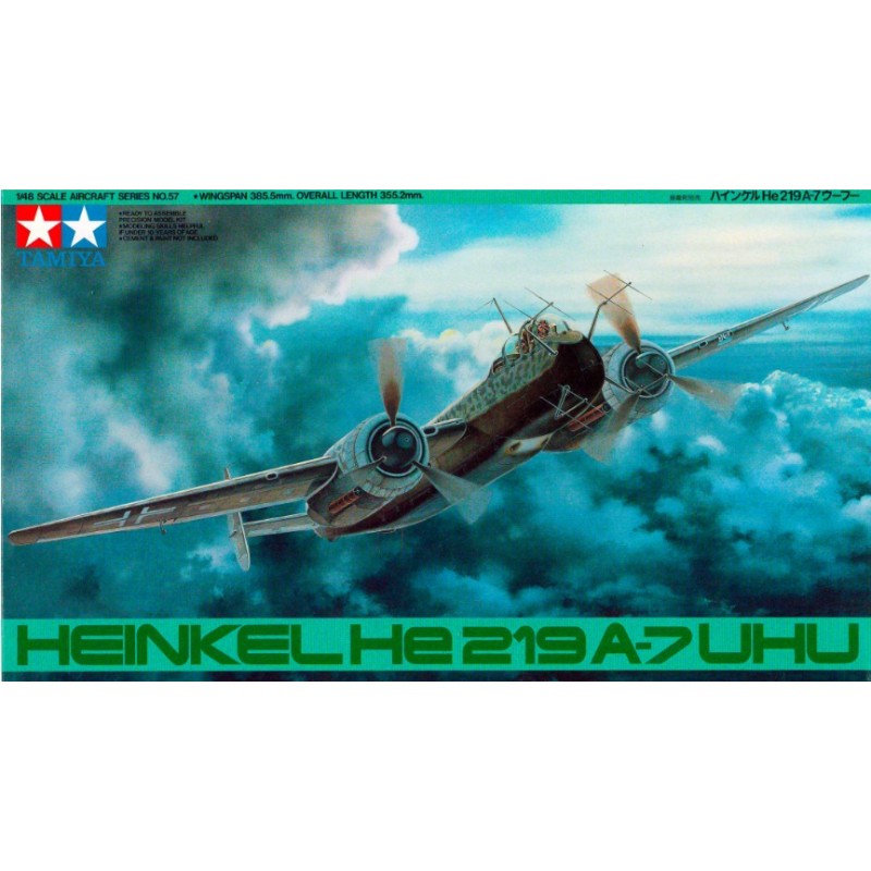 Tamiya 1/48 He-219 Uhu Aircraft Injection Plastic Kit