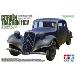 Maqueta Tamiya 1/35 Citroën Traction 11CV Staff Car en detalle, Segunda Guerra Mundial.