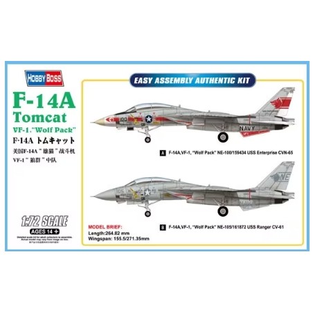 Hobby Boss 1/72 F-14A Tomcat VF-1 Wolf Pack