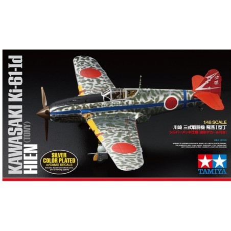 Tamiya 1/48 Kawasaki Ki-61-ID Hien (Tony) Silver Color Plated (w/Camo Decals) aircraft model kit