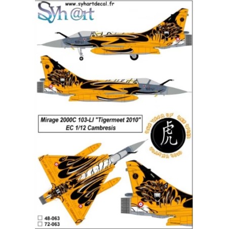 Syhart 1/48 Decals Mirage 2000C 103-LI "Tigermeet 2010" EC 1/12 Cambresis